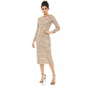 MAC DUGGAL EMBELLISHED ILLUSION SHEATH DRESS‎ 5521 SIZE 16